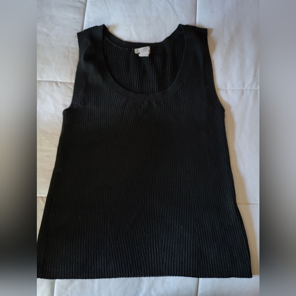 black sleeveless top